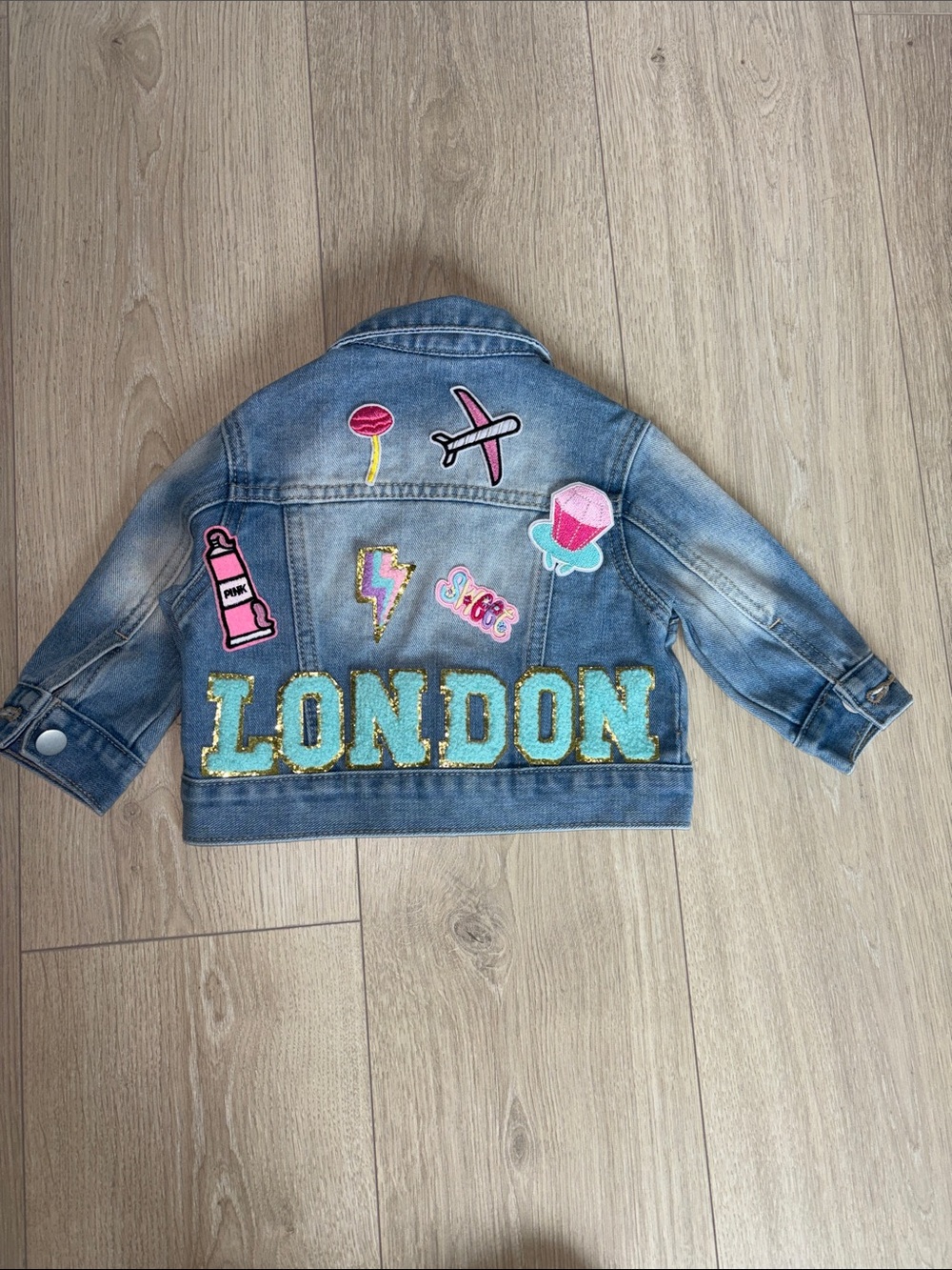 Kids Blue Denim 'London' Patch Jacket